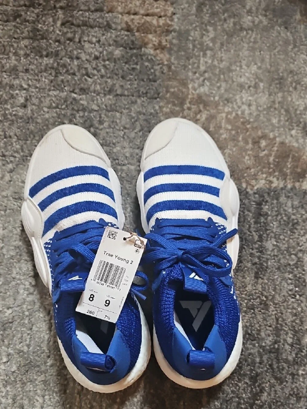 adidas Kids Blue and White Slip-On Sneakers
